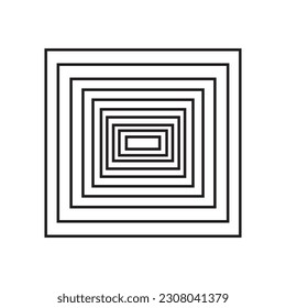 Black and White Illusion box vector template illustration logo design