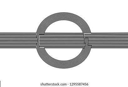 black and white illusive circle op art