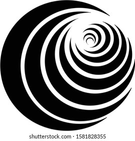 black and white illusive circle op art