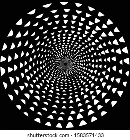 black and white illusive circle op art