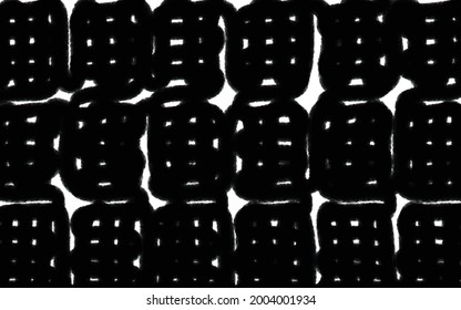 Black and white illustrated abstract line pattern background. Vector organic grunge pattern. Abstract background with brush strokes.