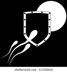 Black and white illustration.