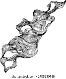 Black and white illustration of abstract composition