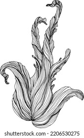 Ilustración en blanco y negro de la composición abstracta