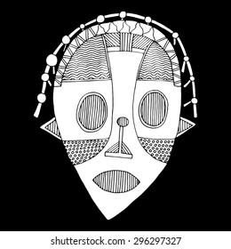 African Traditional Mask Illustration Stock Vector (Royalty Free ...