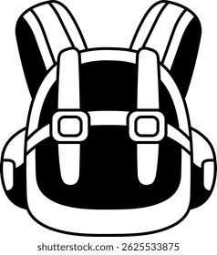 ilustração em preto e branco de uma mochila
