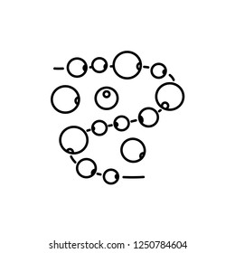 Black & white illustration of beads for diy craft jewelry making projects. Vector line icon of glass beading. Isolated object on white background