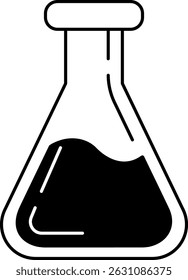 Ilustración en blanco y negro de un vaso de precipitados