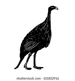 black and white illustration of bird