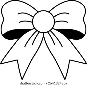 black and white illustration of a bow