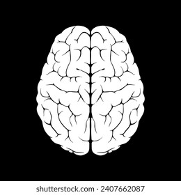 black and white illustration of the brain