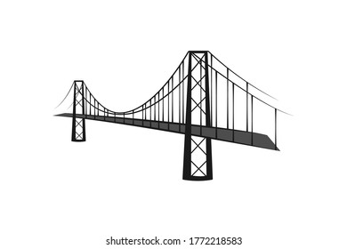 Black and white illustration of a bridge.