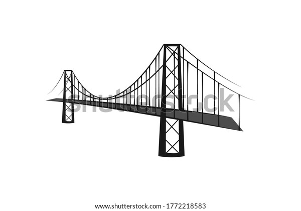 Black White Illustration Bridge Stock Vector (Royalty Free) 1772218583 ...