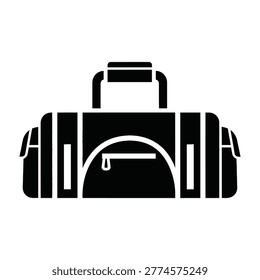 a black and white illustration of a camera bag with a handle on top for photography equipment