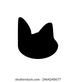 black and white illustration of a cat shadow on a white background
