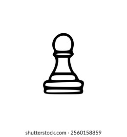 A black and white illustration of a chess piece