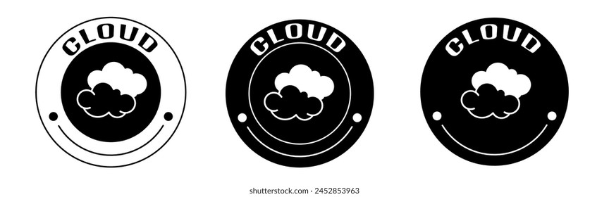 Schwarz-Weiß-Illustration der Wolke-Ikone in flach. Vektorgrafik des Bestands.