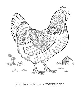 A Black and white illustration coloring page line art