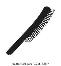 Ilustração em preto e branco de um pente com dentes uniformemente espaçados em um lado
