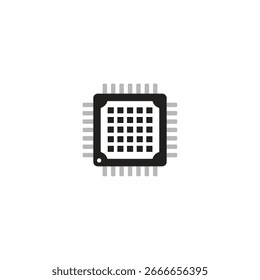 Una ilustración en blanco y negro de un chip de computadora.