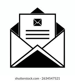 A black and white illustration depicting a closed envelope with a piece of paper inside, suggesting a survey or questionnaire