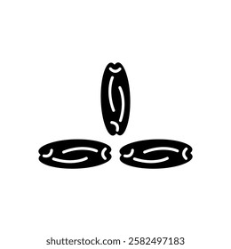 Black and white Illustration design of three dates icon, Islamic Ramadan icon