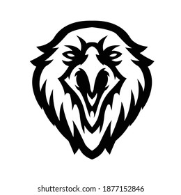 La ilustración en blanco y negro de la cabeza del águila es genial para los logos