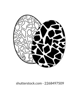 black and white illustration of an easter egg.
vector patterned eggs