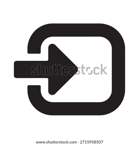 Black and white illustration of an exit or eject symbol with an arrow