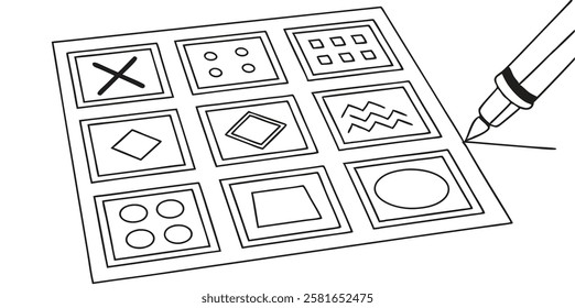 A black and white illustration featuring various arrows and arrowheads, drawn in a whimsical, hand-drawn style. The arrows vary in size and design, with some featuring feathers and others simple point