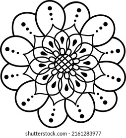 Black and white illustration with a flower. Vector illustration of an abstract flower.Black silhouette. Advertising,web design,logo,packaging, textiles, children's books,holidays,decoration.