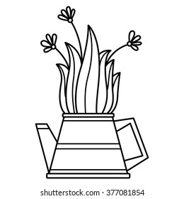 Black and white illustration of flowers. Vector.
