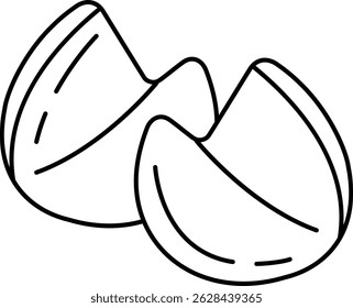 ilustração em preto e branco de biscoitos da sorte