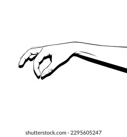 Black and white illustration of a hand picking up something. Picking Up the Pieces. The Power of Choice. Taking Control. In Hand. A Helping Hand.