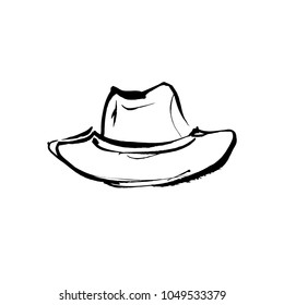 Black and white illustration of a hat.