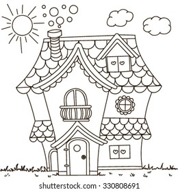 Download Coloring Book Pages House Images Stock Photos Vectors Shutterstock