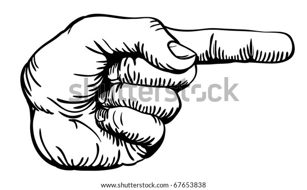 Black White Illustration Human Left Hand Stock Vector (Royalty Free ...