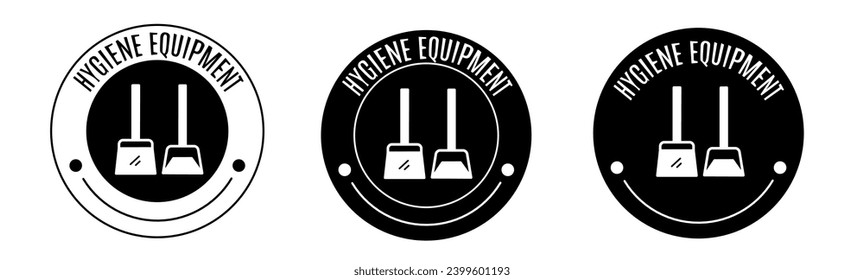 Black and white illustration of hygiene equipment icon in flat. Stock vector.