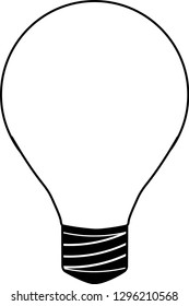 Black and white illustration of a light bulb