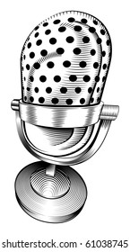 a black and white illustration of a microphone