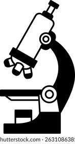 black and white illustration of a microscope