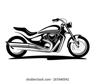 black and white illustration of a motorbike