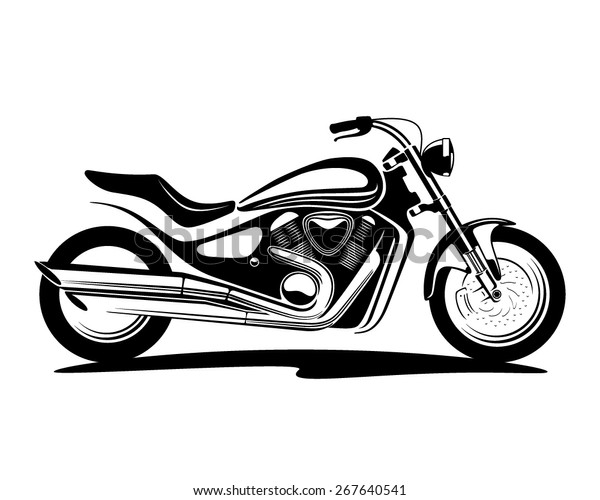 バイクの白黒のイラスト のベクター画像素材 ロイヤリティフリー