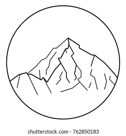 Black and white illustration of mountains