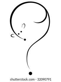 Black and white illustration of mouse