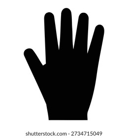 A black and white illustration of an open hand with five distinct fingers.