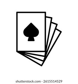 Black and White Illustration of Playing Cards with Spade Symbol