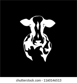 Black and white illustration of a sacred indian animal. Indian cow
