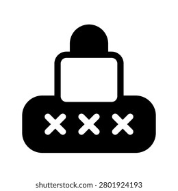A black and white illustration of a secure padlock with three crosses on its body