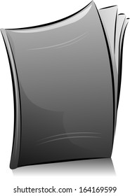 Black and White Illustration of Several Sheets of Paper Filled with Notes